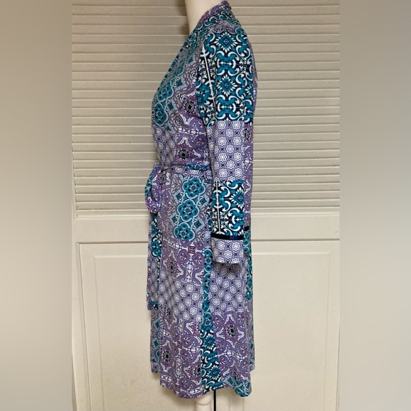 EC New Directions Intimates Purple, teal & white Robe Size Small/Medium - Picture 5 of 12